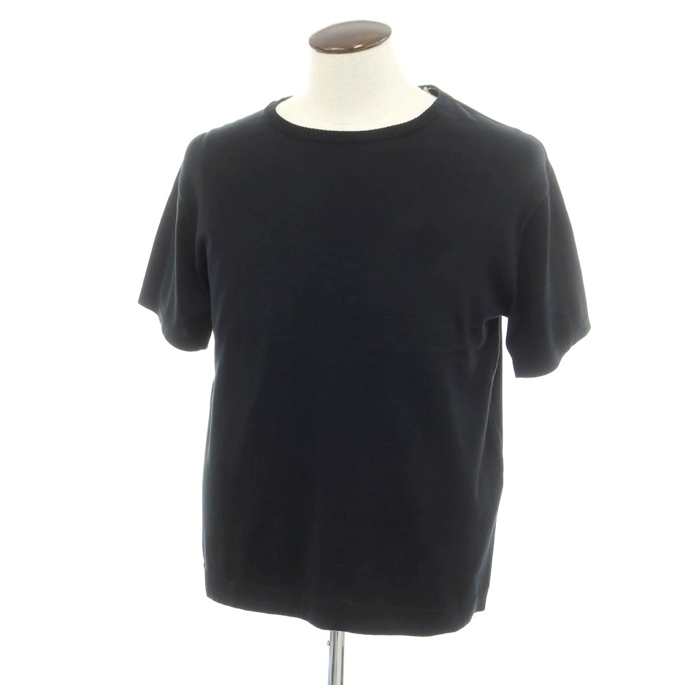 【新品】ヴィルーム V::loom ウール クルーネック 半袖 プルオーバーニット ブラック【サイズL】【BLK】【S/S】【状態ランクN】【メンズ】【749294】[APD]