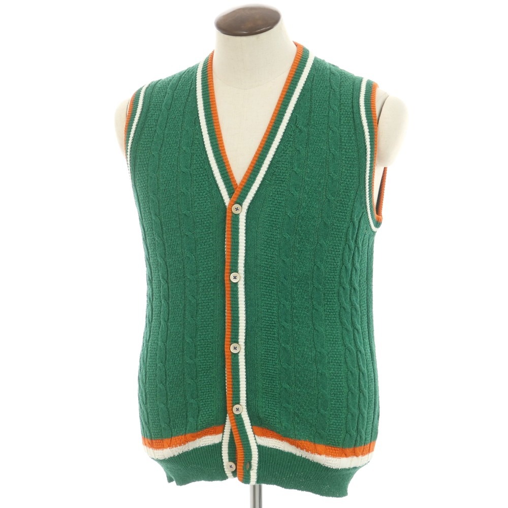 【新品】ガリア GALLIA コットンナイロン ニットベスト グリーン【サイズ50】【GRN】【S/S】【状態ランクN】【メンズ】【749294】[APD]