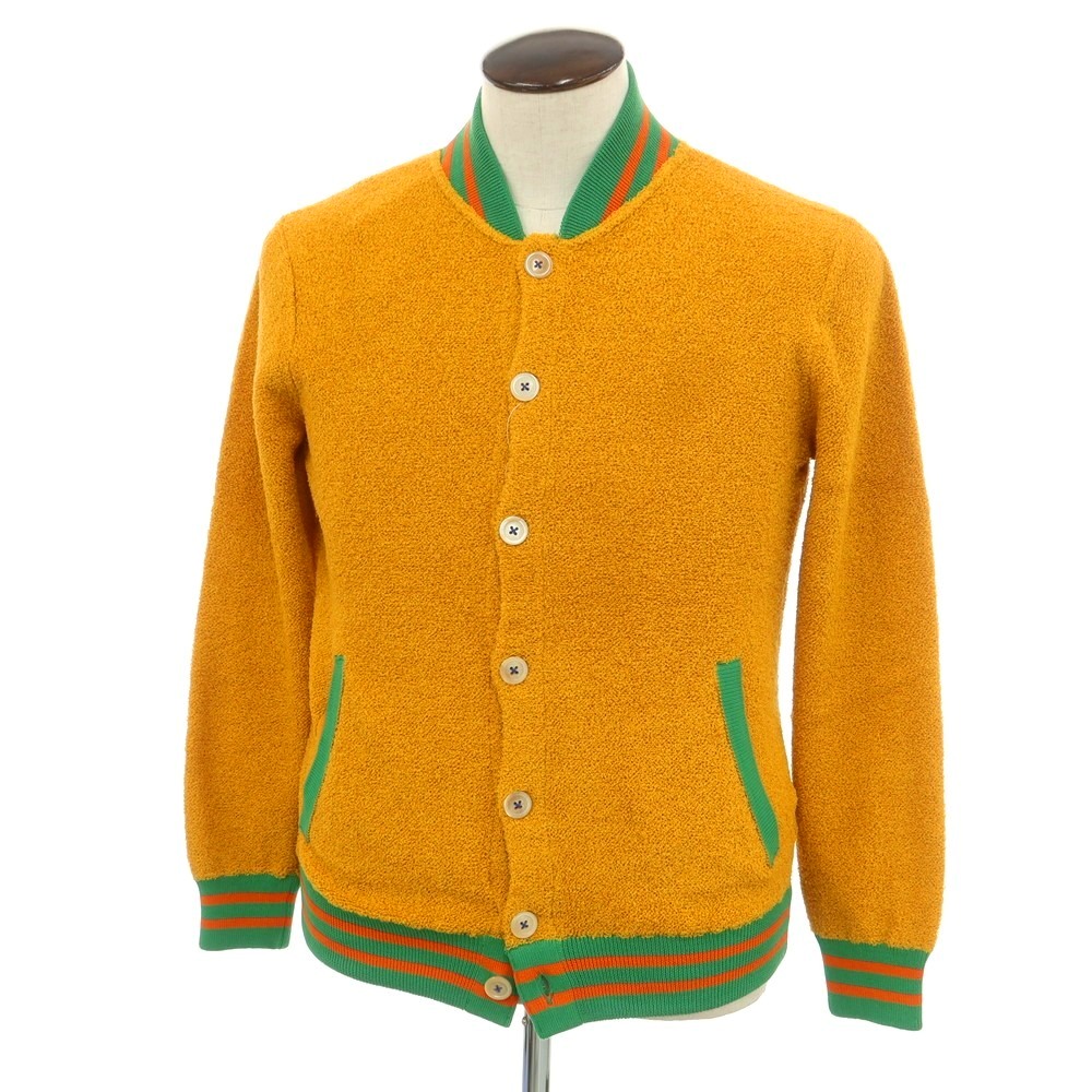 【新品】ガリア GALLIA コットンナイロン ニットブルゾン オレンジ系xグリーン【サイズ52】【ORG】【S/S】【状態ランクN】【メンズ】【749292】[APD]