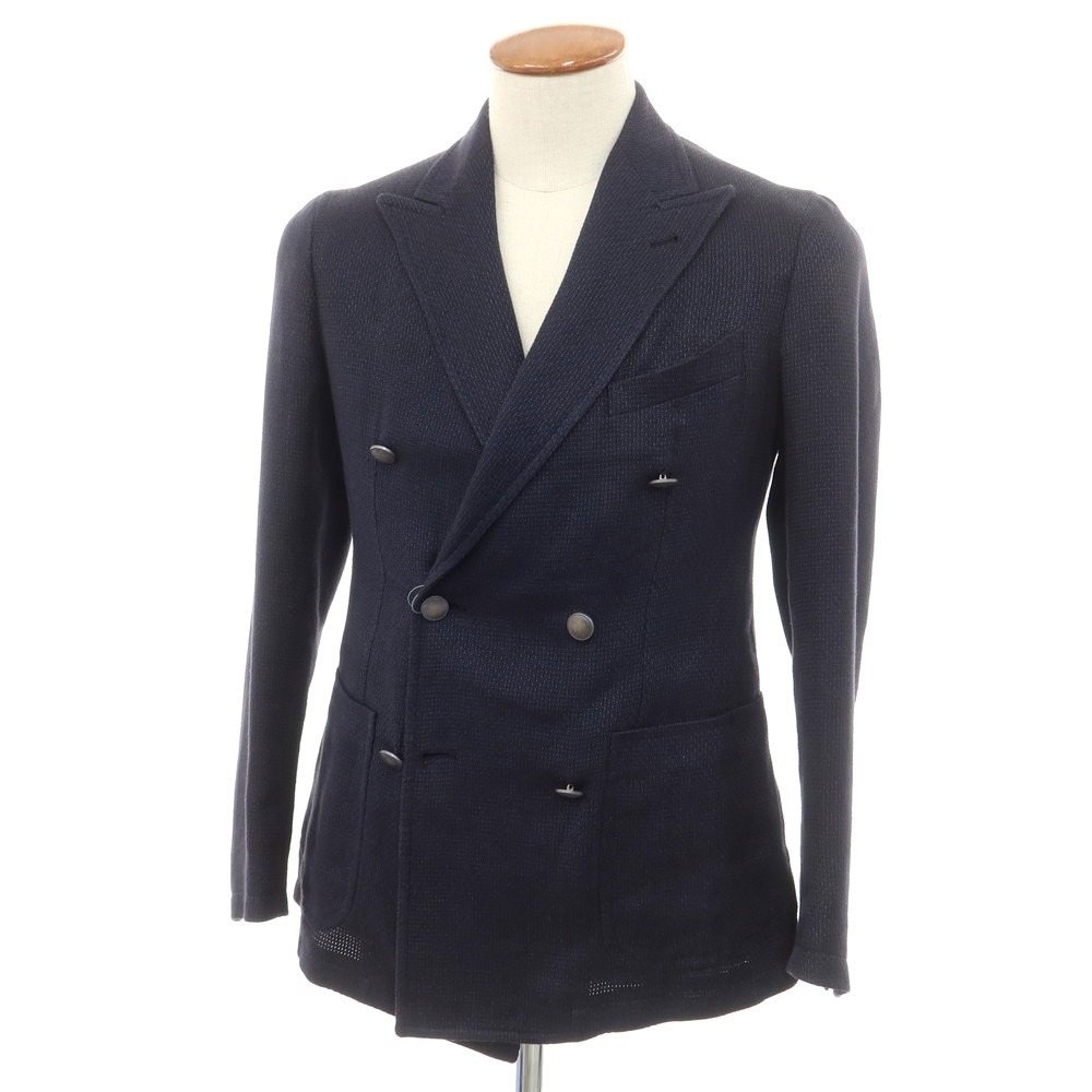 【SALE10%OFF/返品不可】【中古】タリアトーレ TAGLIATORE リネンコットン ダブル テーラードジャケット ネイビー【サイズ読み取り不可（M位）】【NVY】【S/S】【状態ランクB】【メンズ】【749287】[DPD]｜リタリオリブロ