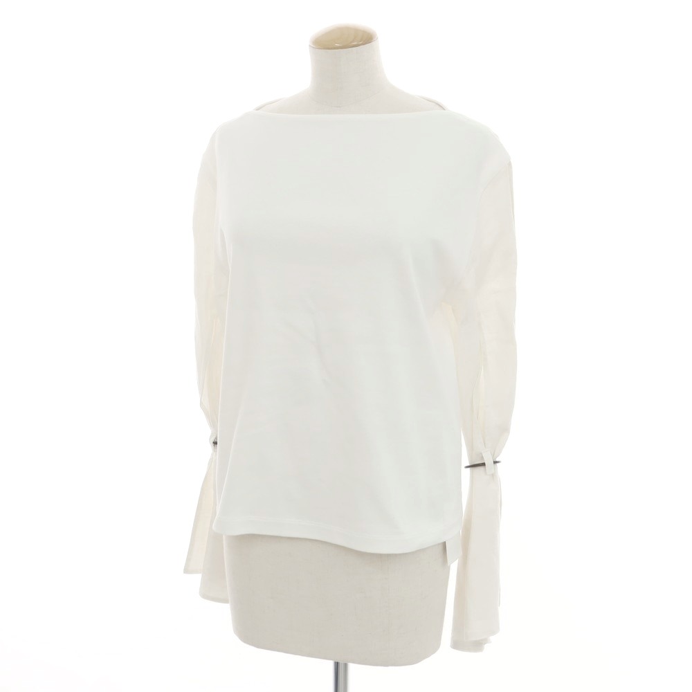 【中古】アキラナカ AKIRANAKA コットン×リネン ボートネック カットソー ホワイト【サイズ2】【WHT】【S/S】【状態ランクB】【レディース】【749286】[BPD]