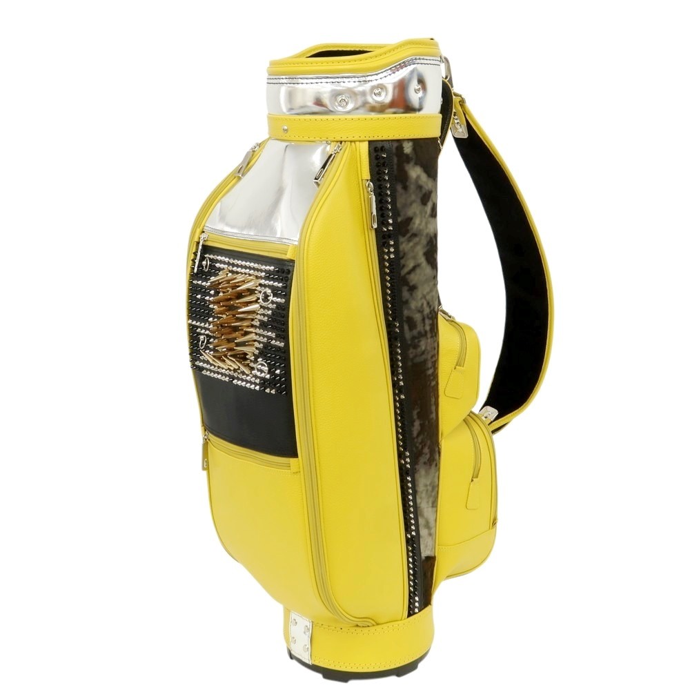 【中古】【未当てはめる】ボンジャポネ BONJAPONE × KOYAMA GOLF BAG FACTORY PUNK なめし革 スタッズ ゴルフ御徒面子 しろがね色x黄色系【YEL】【S/S/A/W】【物質の状態序列付けるS】【ユニ一発やる】【749283】[DPD]