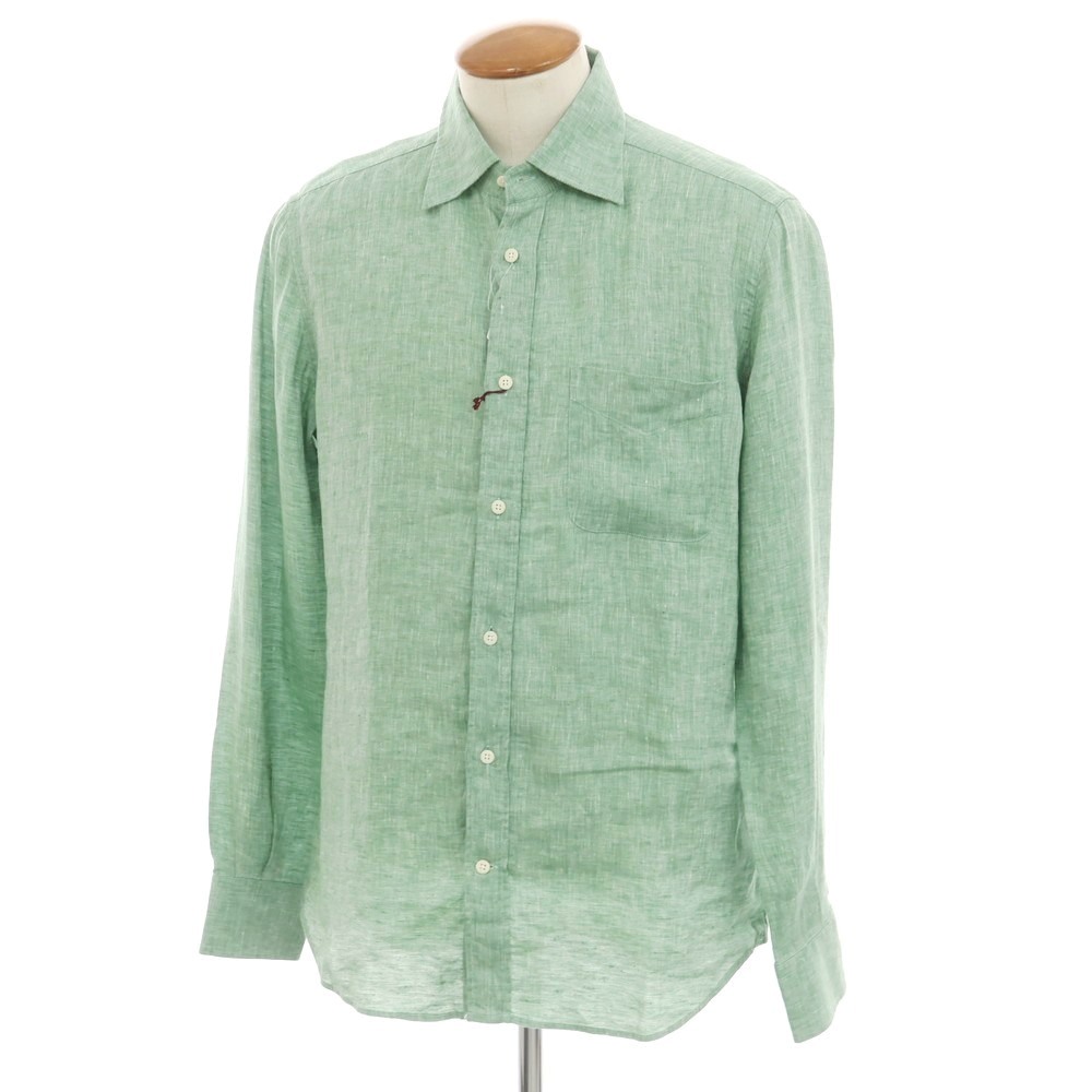【新品】グランシャツ Glanshirt リネン 広広とした色合い 心地よいプルオーバー 緑であること【大きさ40】【GRN】【S/S】【物質の状態価値づけるN】【メンズ】【749282】[BPD]