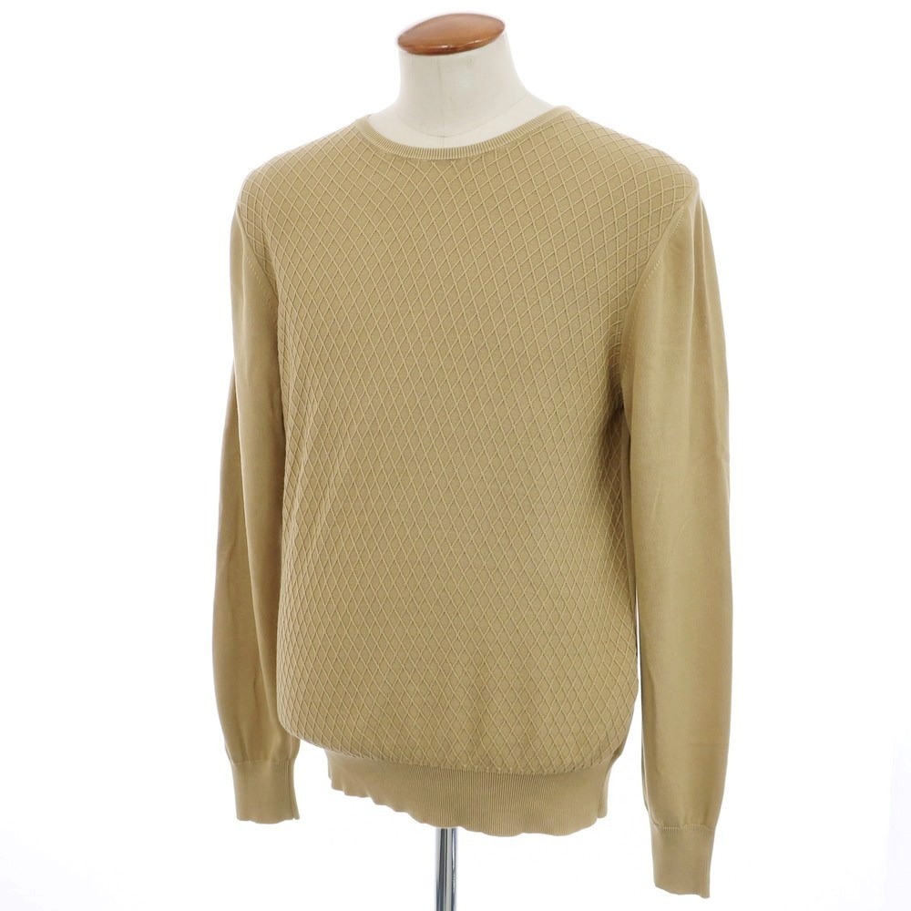 【新品】ヤコブコーエン JACOB COHEN ハイゲージ コットン クルーネック プルオーバーニット ダークベージュ【サイズL】【BEI】【S/S】【状態ランクN】【メンズ】【749282】[APD]