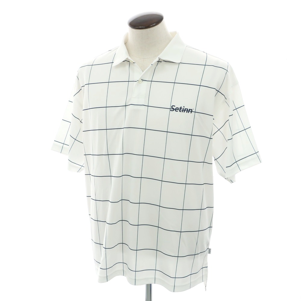 【中古】セットイン Setinn 2025年春夏 ポリエステル チェック 半袖ポロシャツ ホワイト【サイズL】【WHT】【S/S】【状態ランクA】【メンズ】【749270】[BPD]
