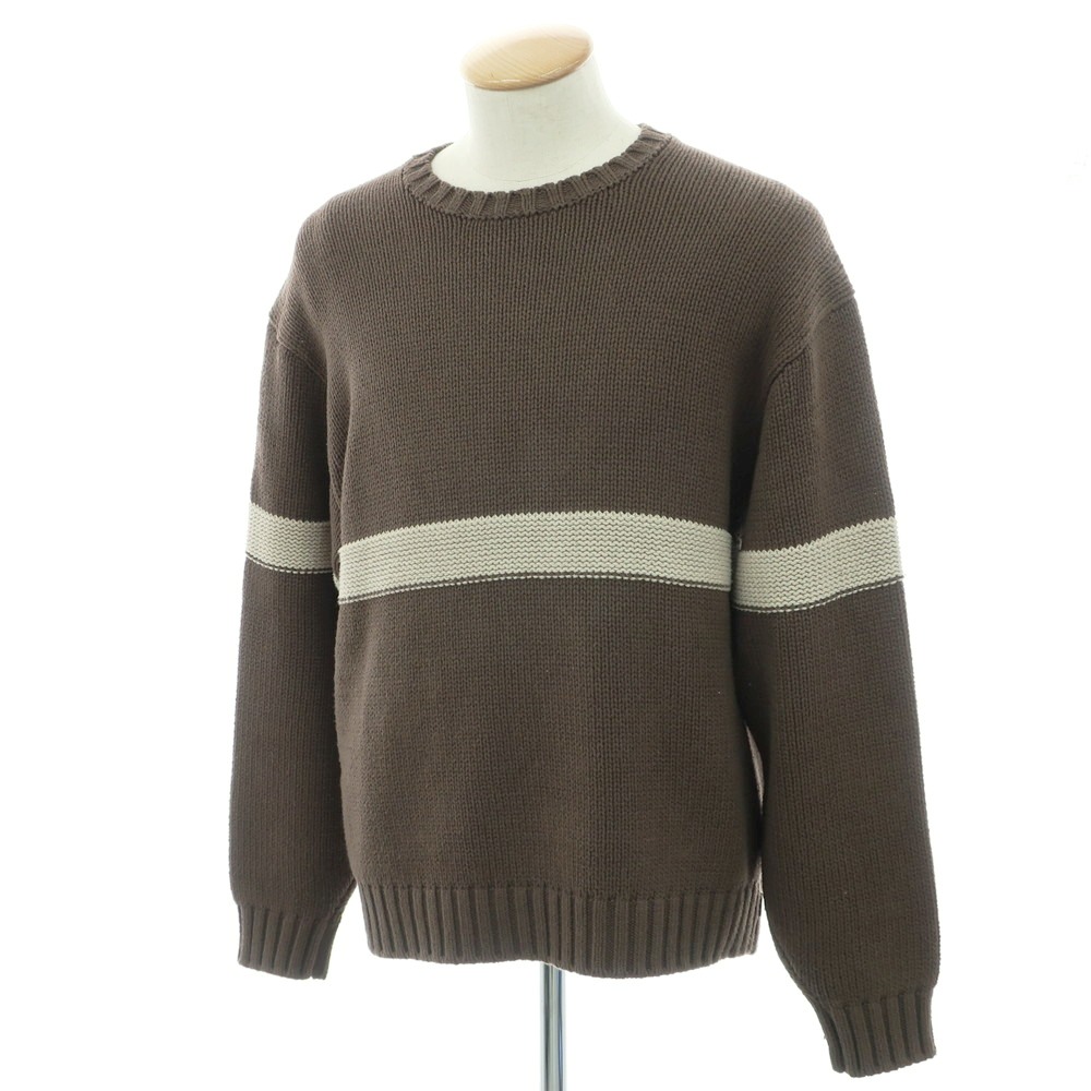 【中古】シュプリーム Supreme 2025年春夏 Tonal Applique Sweater 真っただ中ゲージ 綿織物アクリル繊維 労働者の一団素っ首 ティーシャツ編み物 赤銅色カーキ【大きさS】【BRW】【S/S】【物質の状態序列付けるB】【メンズ】【749270】[CPD]