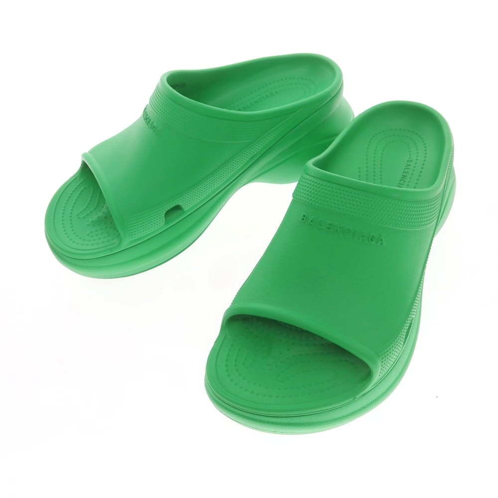 バレンシアガ POOL SLIDE サンダル 41 ネオングリーン Balenciaga Pool Slide Black Fluo Green Women's - POIZON