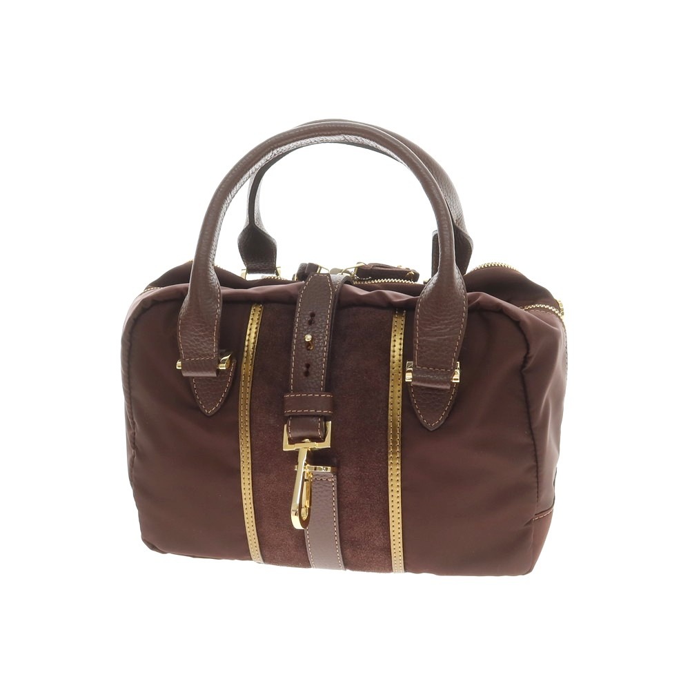 【中古】【未使用】ボンジャポネ BONJAPONE ナイロン ハンドバッグ ブラウン【WxH20xD15】【BRW】【S/S/A/W】【状態ランクS】【レディース】【749196】[CPD]