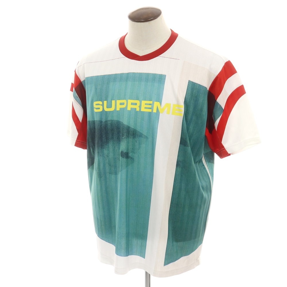 【中古】シュプリーム Supreme 2025年春夏 Damien Hirst Soccer Jersey ポリエステル 半袖Ｔシャツ 白いこと【大きさL】【WHT】【S/S】【物質の状態価値づけるB】【メンズ】【749193】[CPD]