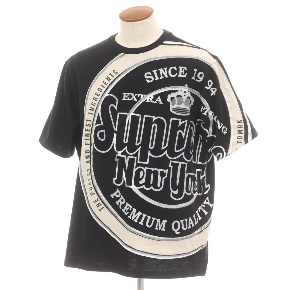 【中古】シュプリーム Supreme 2025年春夏 Lager S/S Top 綿織物 労働者の一団のど首 半袖Ｔシャツ 黒いこと【大きさM】【BLK】【S/S】【物質の状態価値づけるB】【メンズ】【749193】[CPD]