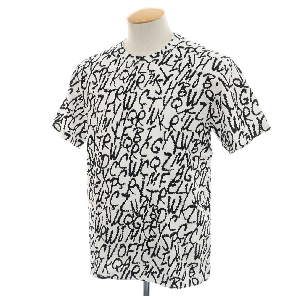 【中古】コムデ給仕 オムドゥ COMME des GARCONS HOMME DEUX 2024年秋冬 綿織物 労働者の一団のど首 半袖Ｔシャツ 白いことx黒いこと【大きさS】【S/S】【物質の状態価値づけるA】【メンズ】