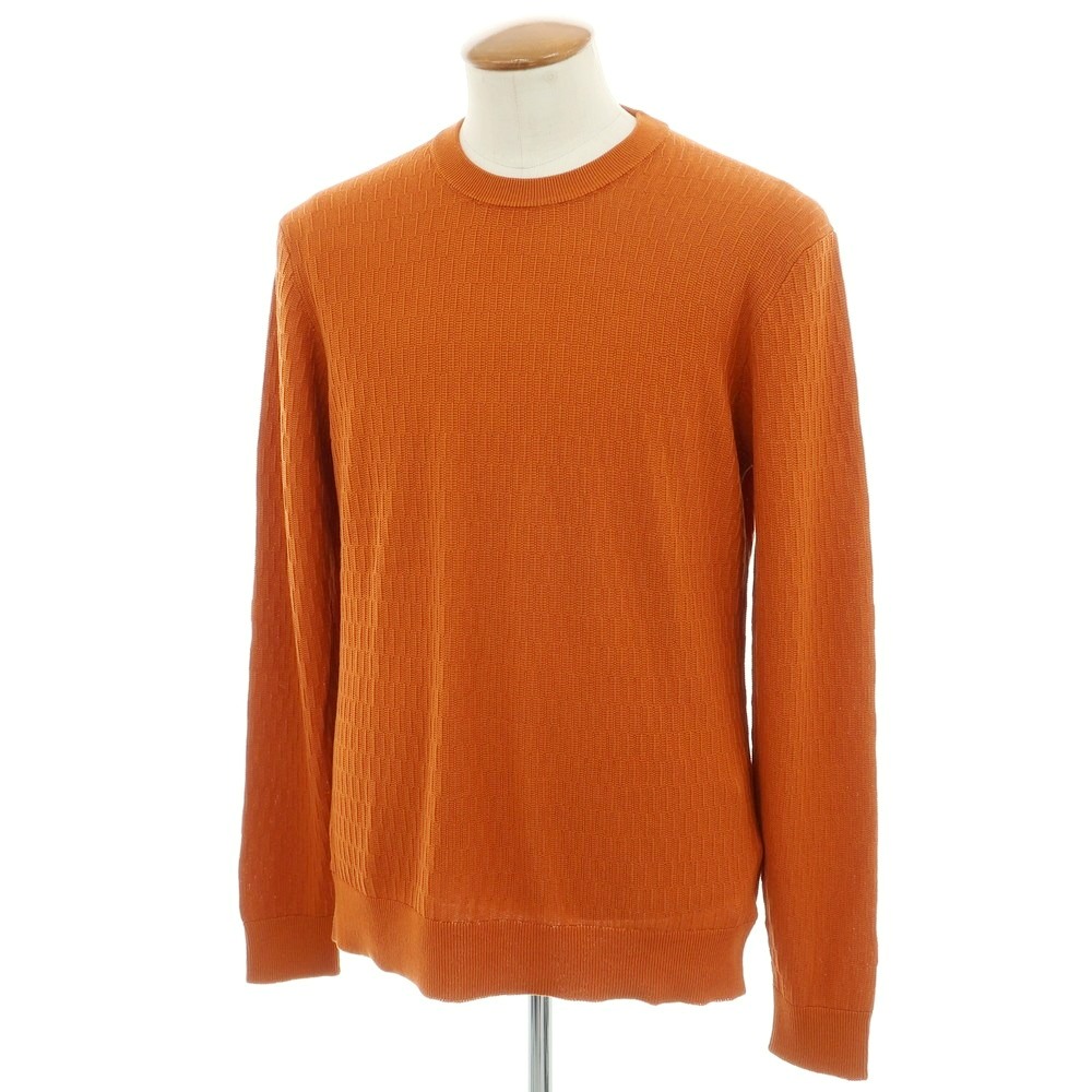 【新品】ザノーネ ZANONE コットン クルーネック プルオーバーニット ダークオレンジ系【サイズ50】【S/S】【状態ランクN】【メンズ】[APD]