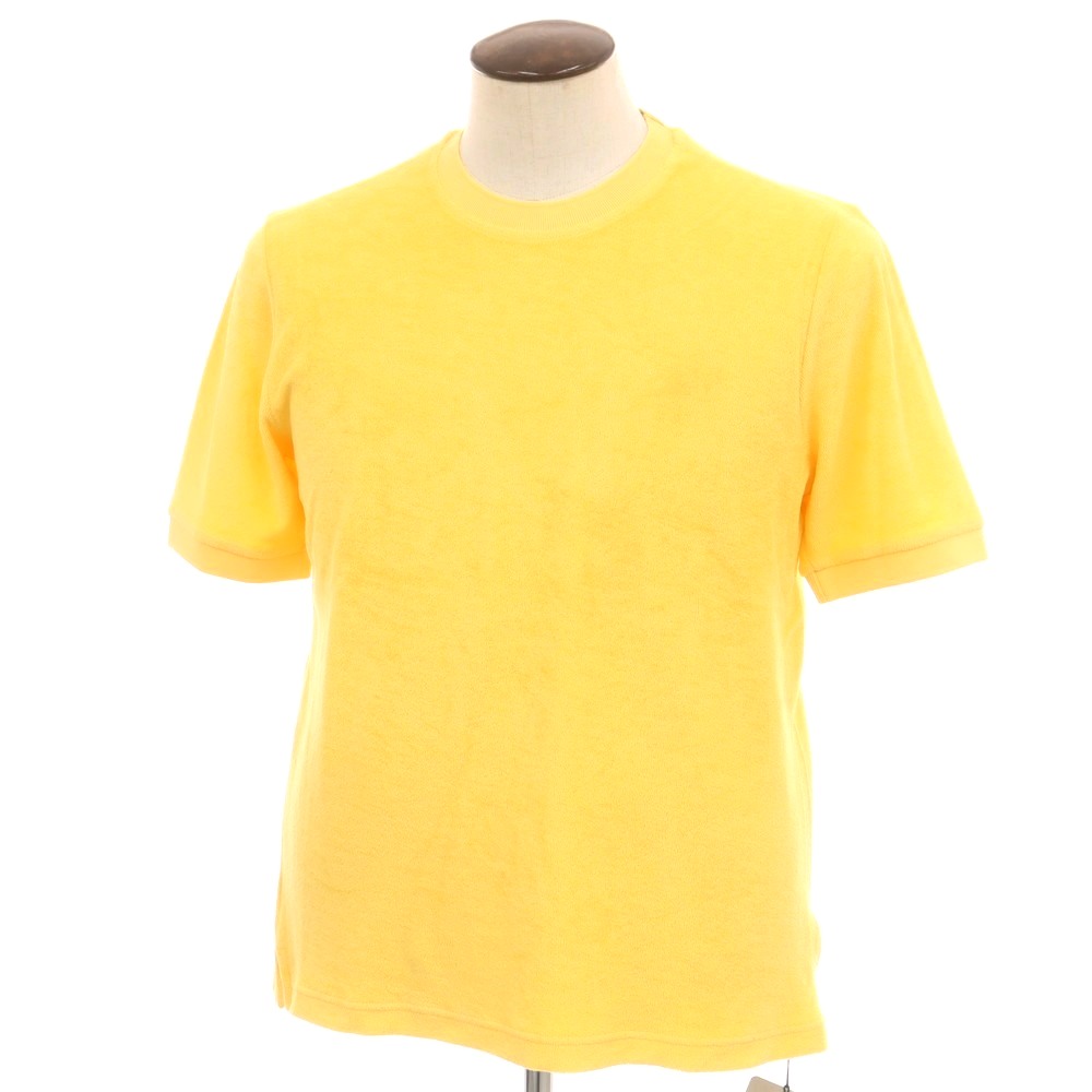 【SALE10%OFF/返品不可】【新品】ザノーネ ZANONE 綿織物 パイル 労働者の一団のど首 半袖Ｔシャツ 黄色【大きさ50】【S/S】【物質の状態位置づけるN】【メンズ】[BPD]