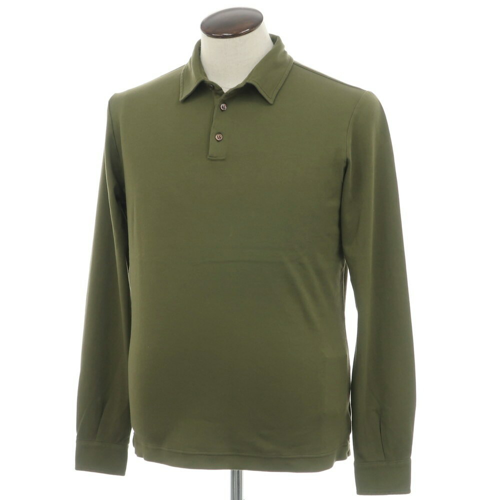 【新品】ザノーネ ZANONE コットン 長袖ポロシャツ オリーブ【サイズ50】【S/S/A/W】【状態ランクN】【メンズ】[CPD]