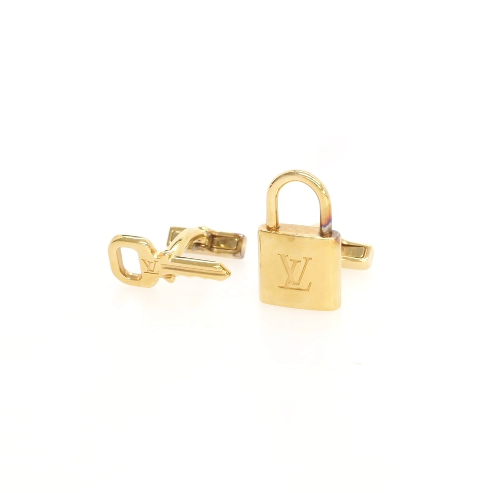 【中古】ルイ ヴィトン LOUIS VUITTON 足がかり カデナ カフリンクス 折り返し ゴールド【S/S/A/W】【物質の状態序列付けるB】【メンズ】[DPD]