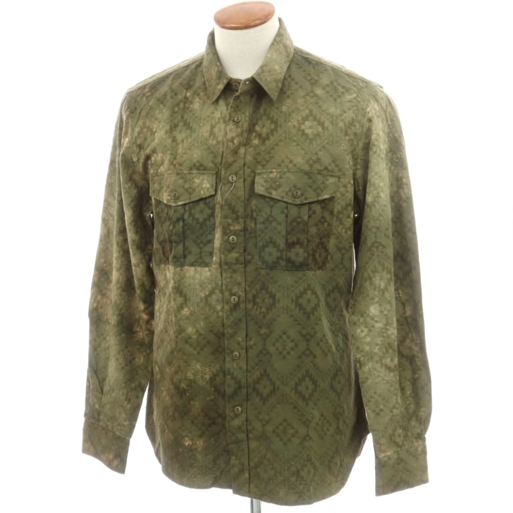 【新品】グランシャツ Glanshirt 綿織物  心地好いプルオーバー オリーブ【大きさ40】【S/S/A/W】【物質の状態序列付けるN】【メンズ】