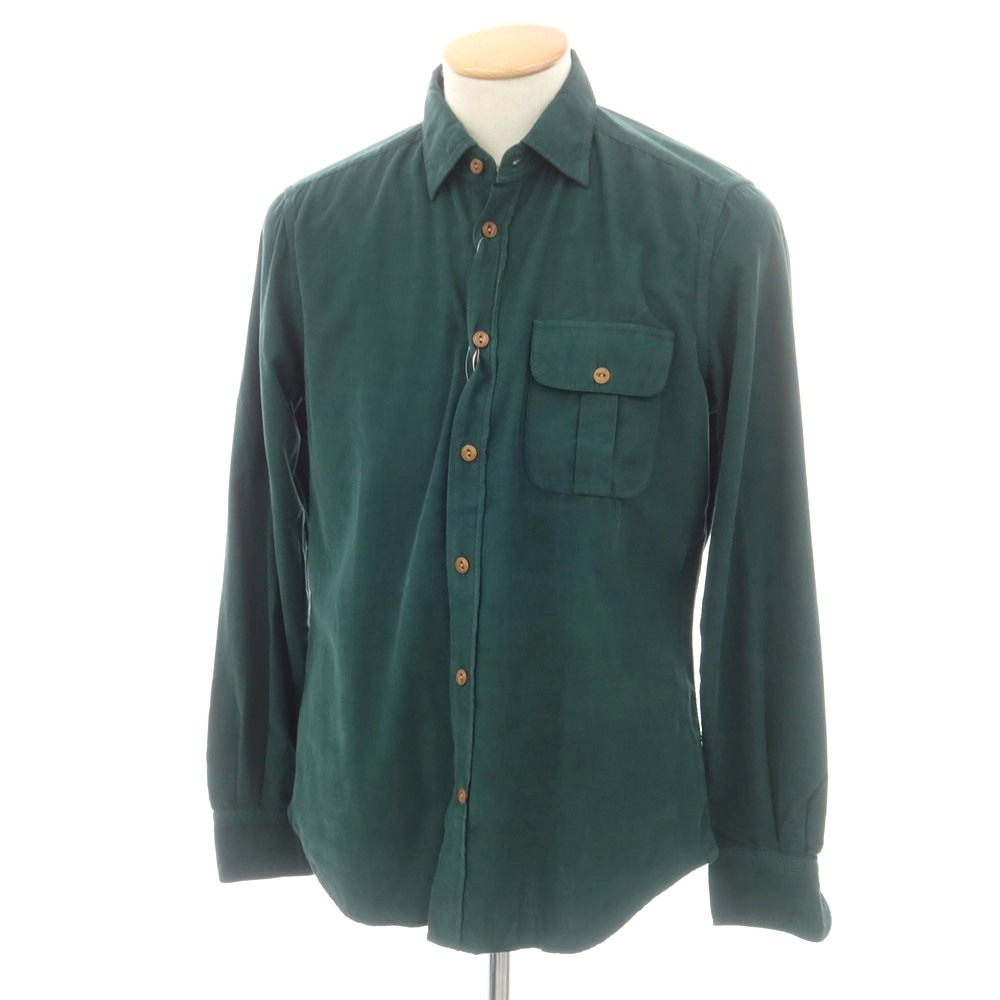 【新品】グランシャツ Glanshirt コットン コーデュロイ カジュアルシャツ グリーン【サイズ38】【A/W】【状態ランクN】【メンズ】[EPD]