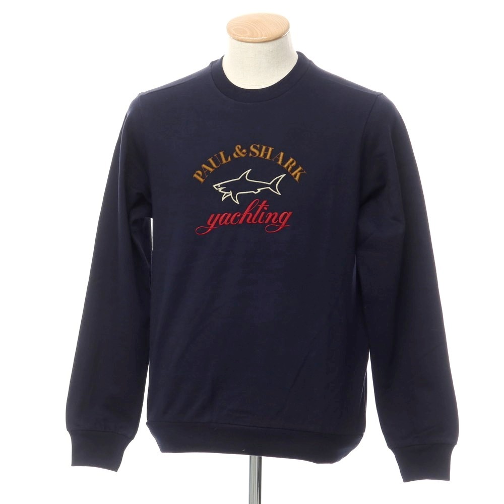 【新品】ポールアンドシャーク PAUL&SHARK コットン クルーネック スウェット ネイビー【サイズXS】【S/S/A/W】【状態ランクN】【メンズ】[BPD]