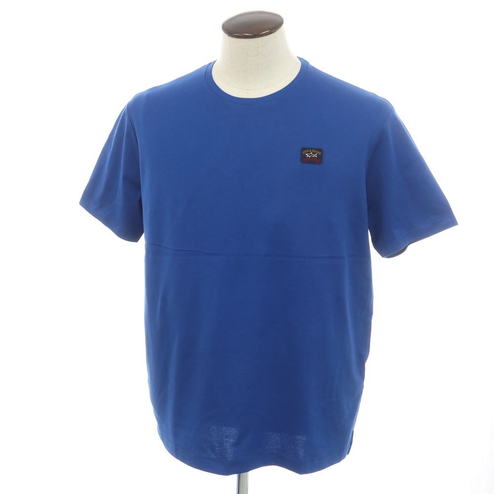 【新品】ポールアンドシャーク PAUL&SHARK コットン クルーネック 半袖Ｔシャツ ブルー【サイズL】【S/S】【状態ランクN】【メンズ】[APD]
