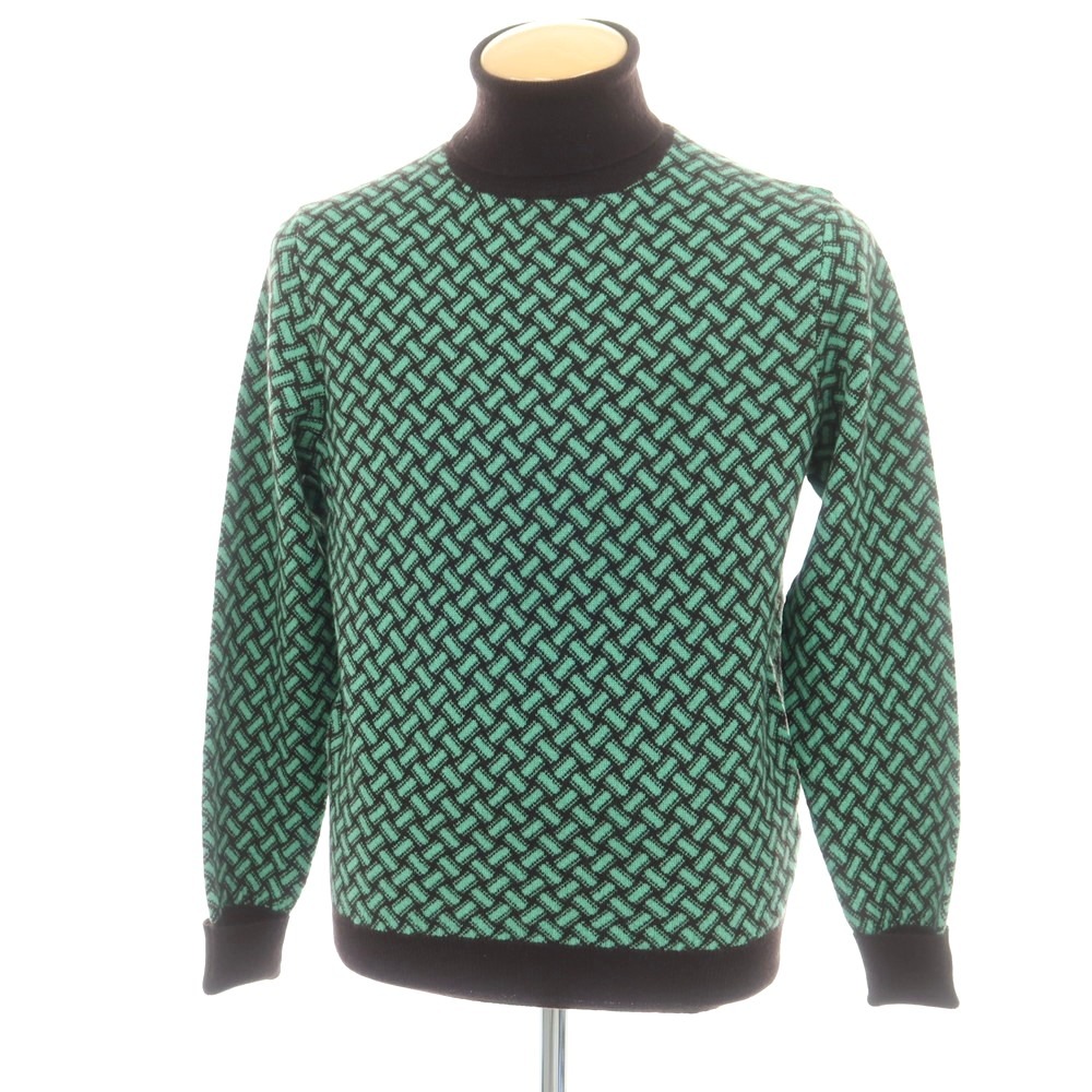 【新品】ドルモア DRUMOHR カシミール ビスコッティ柄 タートルネック ティーシャツ編み物 うす暗い赤銅色xペパーミント緑であること【大きさ46】【A/W】【物質の状態序列付けるN】【メンズ】[EPD]
