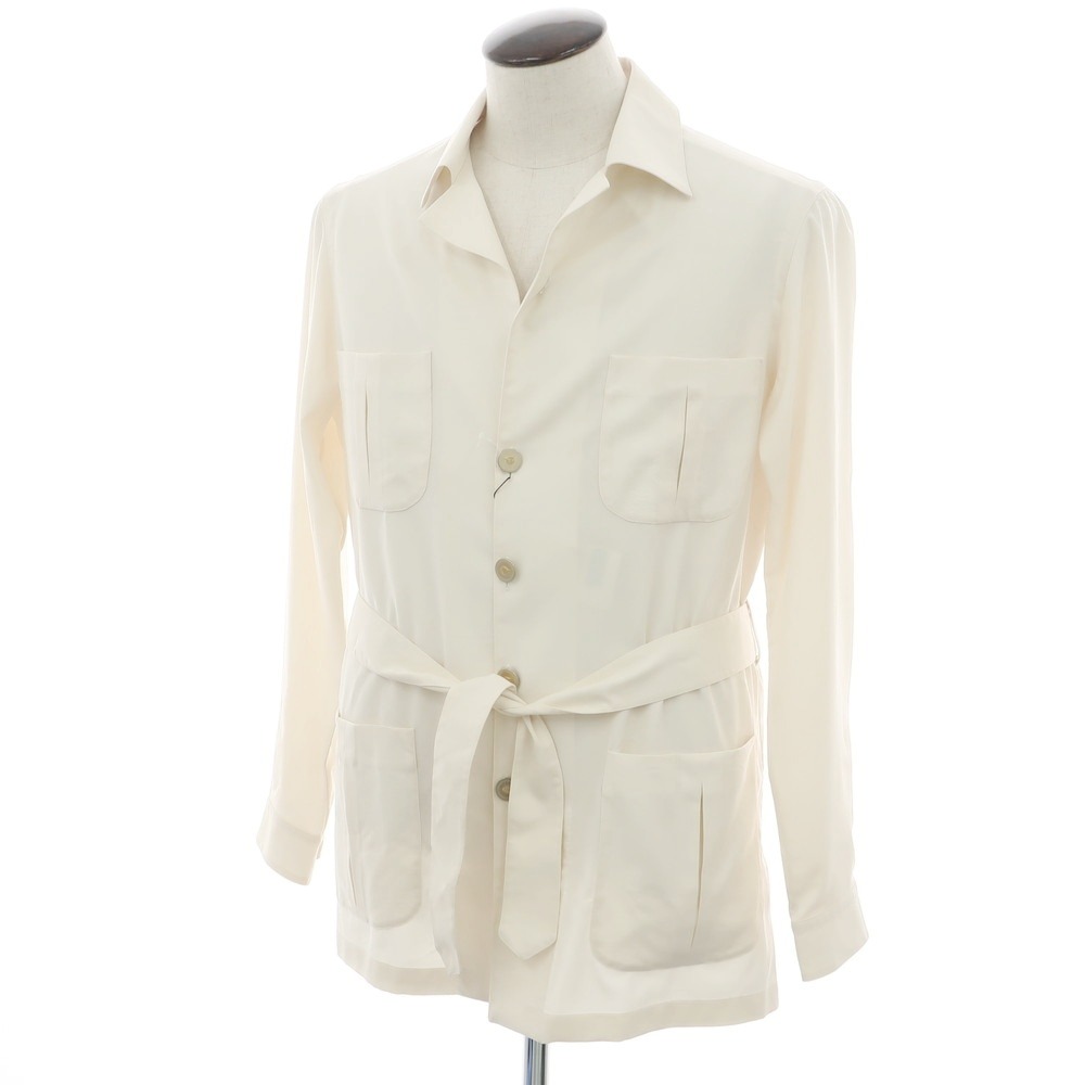 【中古】フラルボ FRALBO ウール サファリジャケット アイボリー【サイズ50】【S/S/A/W】【状態ランクB】【メンズ】[BPD]