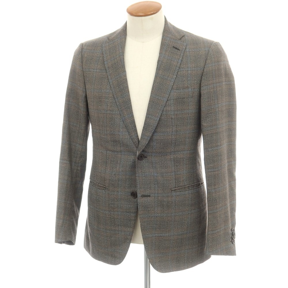 CARUSO カルーゾ イタリア製 TOSCA ブロックチェック シングル２Bジャケット 1122-343-5945 48 OLIVE テーラード 定価165,000円 g14279 カルーゾ ベスト ホワイト・ネイビーチェック 44サイズ AFB3