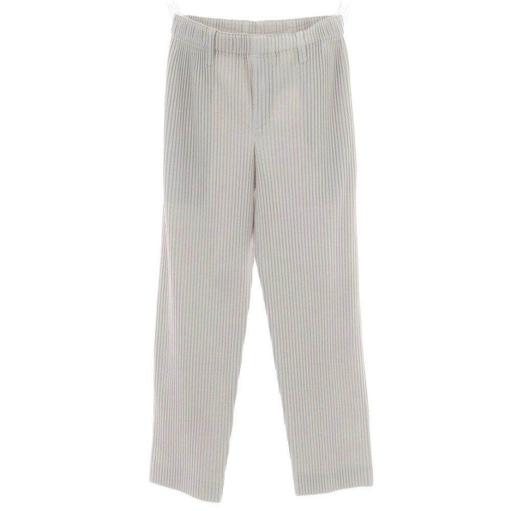 【中古】オム プリッセ イッセイミヤケ HOMME PLISSE ISSEY MIYAKE ポリエステル プリーツ イージーパンツ ライトグレー【サイズ1】【S/S/A/W】【状態ランクA】【メンズ】[APD]