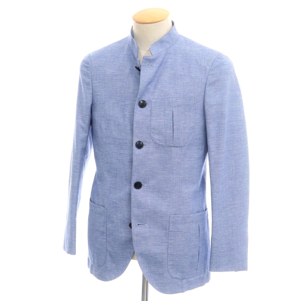 【中古】ボリオリ BOGLIOLI コットンリネン サファリジャケット ブルー【サイズ42】【S/S】【状態ランクA】【メンズ】[APD]