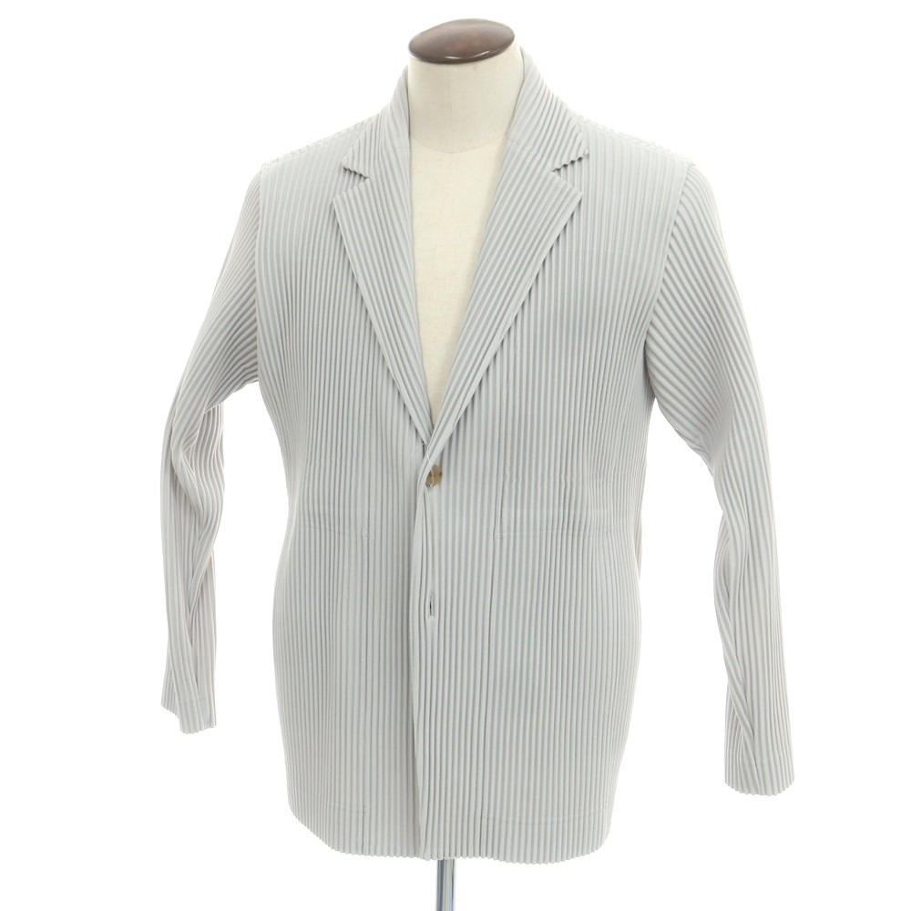 【中古】オム プリッセ イッセイミヤケ HOMME PLISSE ISSEY MIYAKE プリーツ加工 ポリエステル 2B カジュアルジャケット ライトグレー【サイズ3】【S/S/A/W】【状態ランクA】【メンズ】[APD] 28,457円
