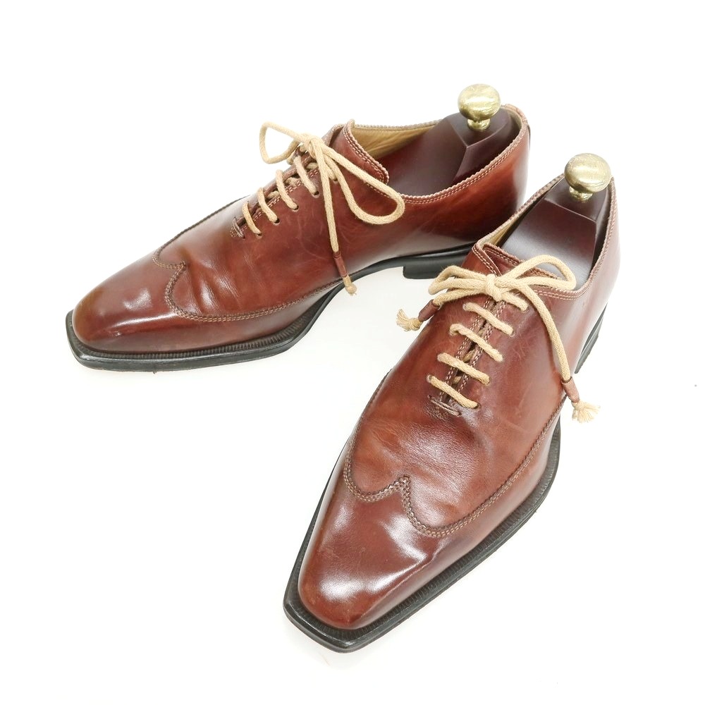 【SALE10%OFF/返品不可】【中古】ステファノブランキーニ Stefano Branchini ブラインドブローグ ドレスシューズ ブラウン【サイズ6】【S/S/A/W】【状態ランクC】【メンズ】[CPD]｜リタリオリブロ