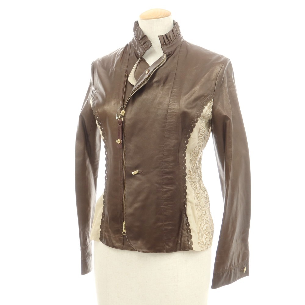 【中古】ルコンド L\u0026KONDO シープ レザーブルゾン パールブラウン【サイズ36】【S/S/A/W】【状態ランクA】【レディース】[APD]