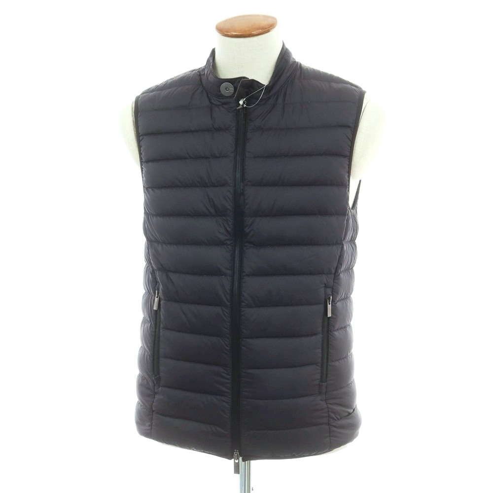 【中古】アルマーニ コレッツォーニ ARMANI COLLEZIONI ナイロン ダブルジップ ダウンベスト ブルゾン ブラック【サイズ46】【A/W】【状態ランクB】【メンズ】[CPD]