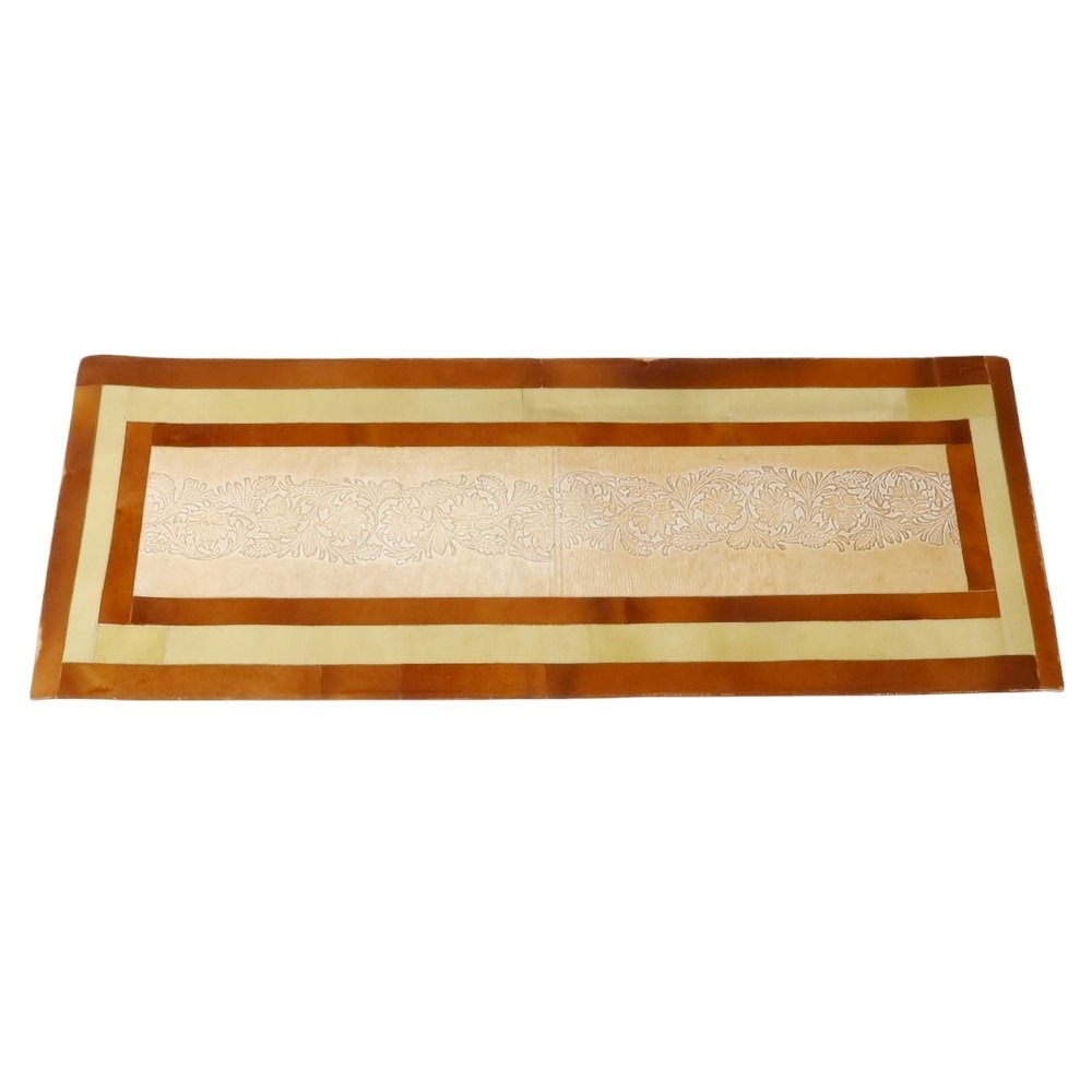 【SALE30%OFF/返品不可】【中古】ルコンド L\u0026KONDO カービングレザー ハラコレザー 引っ敷き オレンジ色赤銅色xベージュ【S/S/A/W】【物質の状態序列付けるB】【ユニ一発やる】[APD]