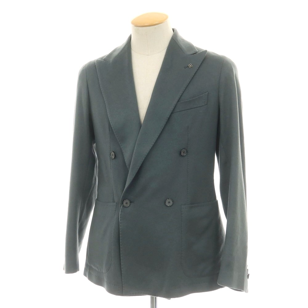 【中古】タリアトーレ TAGLIATORE カシミヤ ダブル 4B テーラードジャケット グレー系【サイズ44】【A/W】【状態ランクA】【メンズ】[CPD]