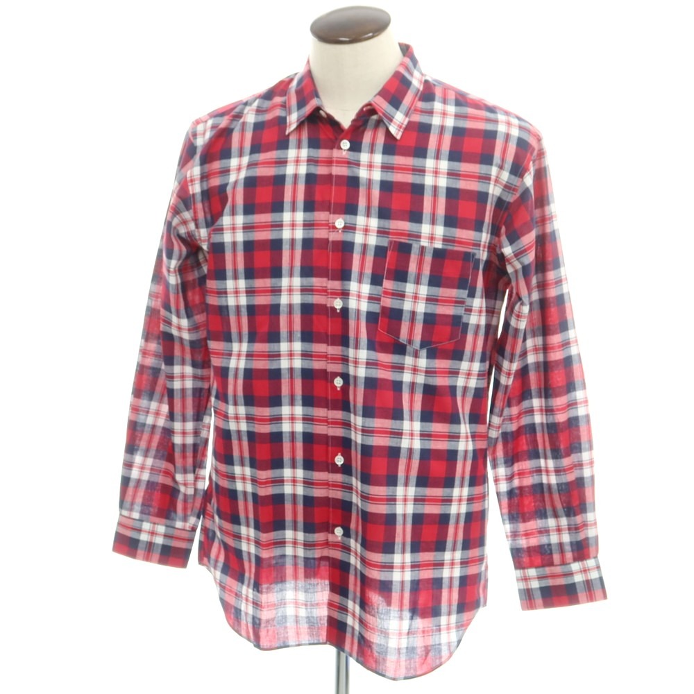 【中古】コムデギャルソンシャツ COMME des GARCONS SHIRT 2025年春夏 綿織物 読み合わせる レギュラー色合い 心地よいプルオーバー 赤いことx米国海軍【大きさL】【S/S/A/W】【物質の状態価値づけるA】【メンズ】[APD]