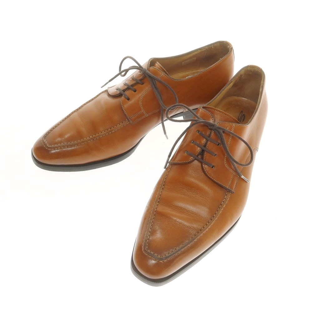 【中古】サントーニ Santoni Uチップ ドレスシューズ ライトブラウン【サイズ7】【S/S/A/W】【状態ランクC】【メンズ】