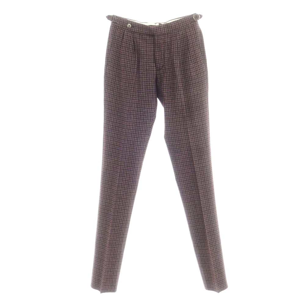【SALE10%OFF/返品不可】【中古】【未当て嵌める】ジーティーアー G.T.A HERRICK 羊毛ポリエステル 照合のしるし ドレススラックスパンツ パープルx黒いこと【大きさ44】【A/W】【物質の状態位置づけるS】【メンズ】[CPD]
