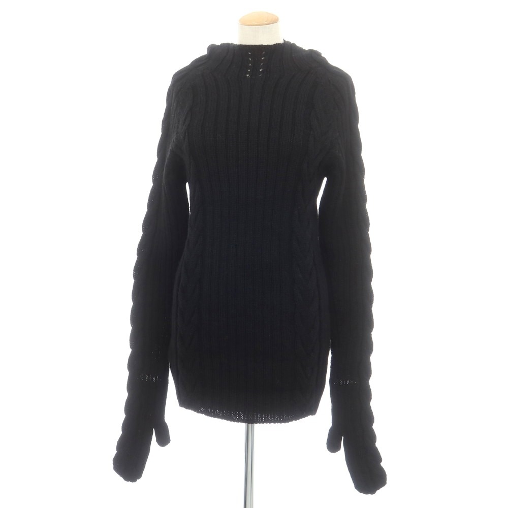 【中古】ジュンヤワタナベ JUNYA WATANABE 2024年秋冬 羊毛 編み物パーカー 濃灰色薄墨色【大きさM】【A/W】【物質の状態位置づけるA】【レディース】[CPD]