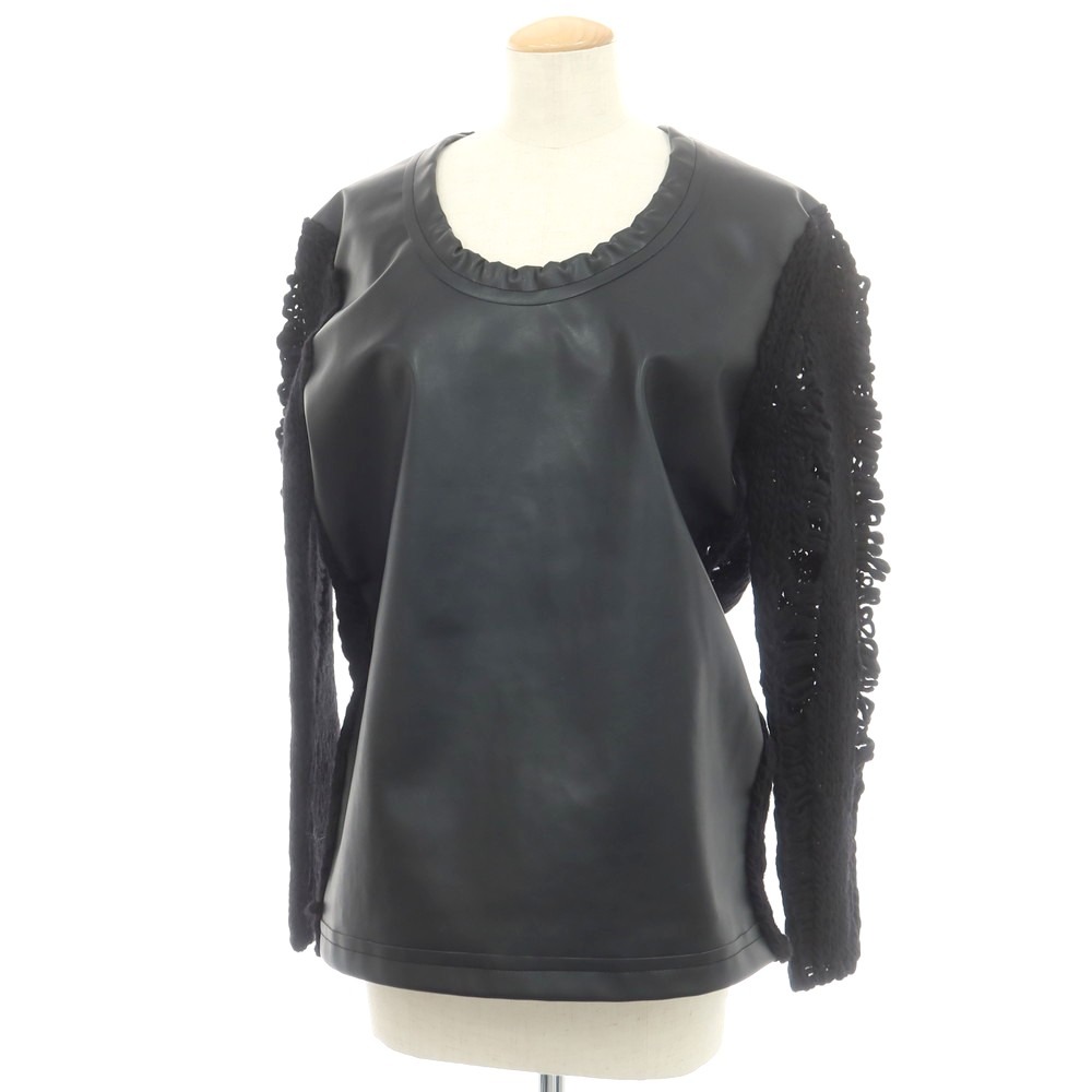 【中古】コムデギャルソン COMME des GARCONS 2024年秋冬 ウール 切替 プルオーバーニット ブラック【サイズM】【A/W】【状態ランクA】【レディース】[CPD]