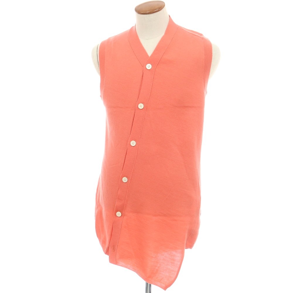 【中古】コムデギャルソンシャツ COMME des GARCONS SHIRT 2024年秋冬 絨毛 ロングニットベストカーディガン コーラルさくら色【大いさM】【A/W】【物質の状態序列付けるA】【メンズ】[CPD] メンズファッション-ニット・セーター