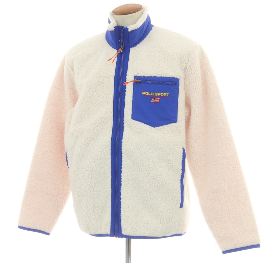 【SALE10%OFF/返品不可】【中古】ポロ運動競技 POLO SPORTS ジップアップ フリースジャケット 白いことx青碧【大いさM】【A/W】【物質の状態序列付けるB】【メンズ】[CPD]