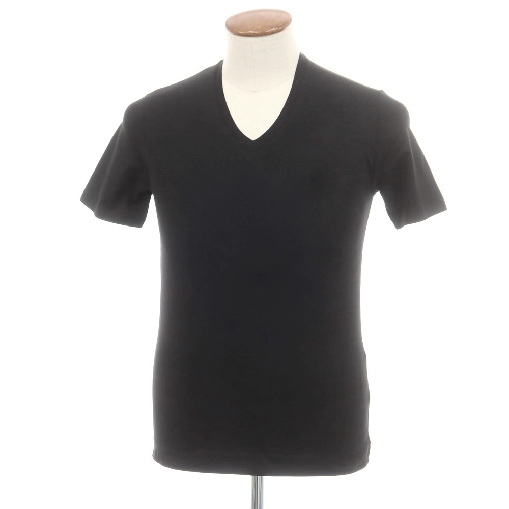 【新品】クルチアーニ CRUCIANI ストレッチコットン 半袖Ｔシャツ ブラック【サイズ48】【S/S】【状態ランクN】【メンズ】[APD]