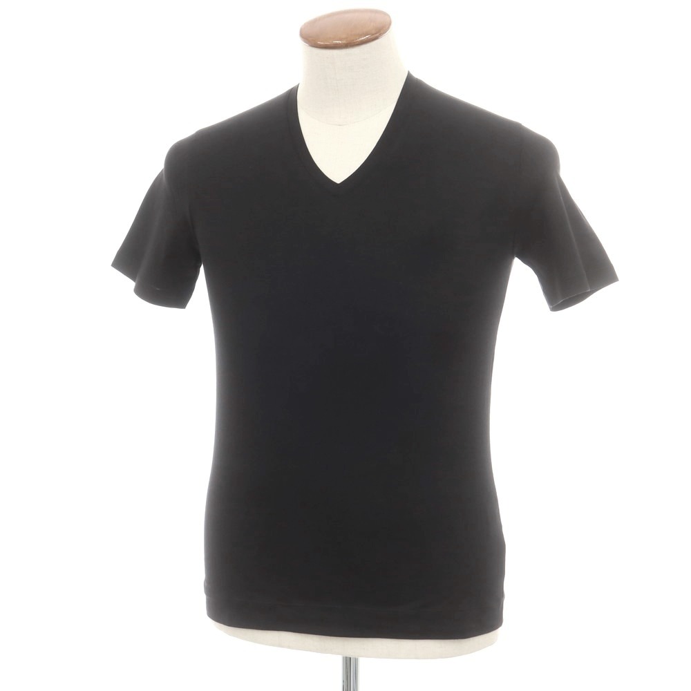【新品】クルチアーニ CRUCIANI ストレッチコットン 半袖Ｔシャツ ブラック【サイズ46】【S/S】【状態ランクN】【メンズ】[APD]