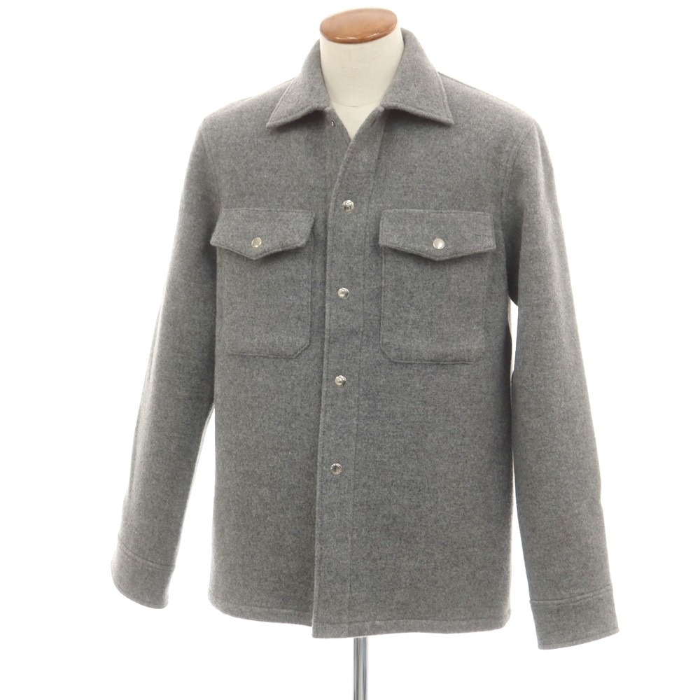 【中古】ラ テッラ LA TERRA ウール シャツブルゾン グレー【サイズ2】【A/W】【状態ランクA】【メンズ】[CPD]