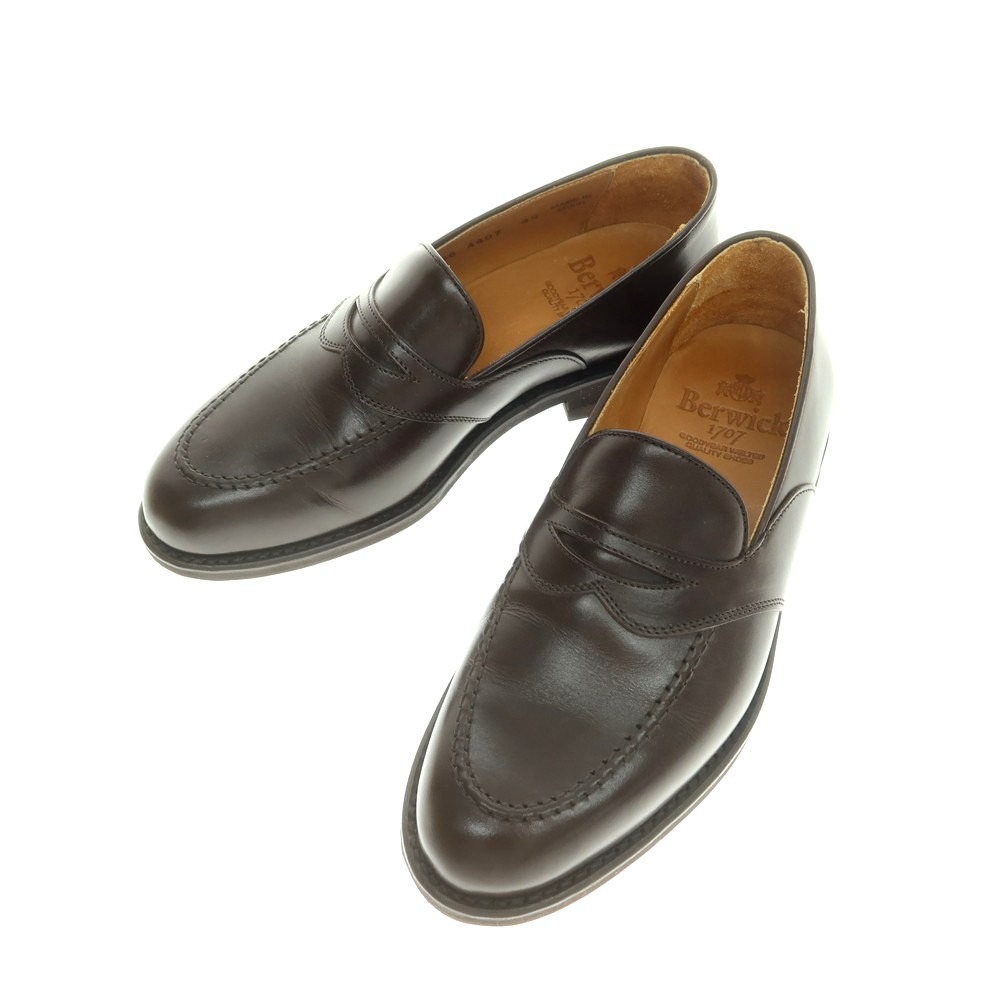 バーウイック ローファー UK4 タッセル フリンジ レオパード ハラコ