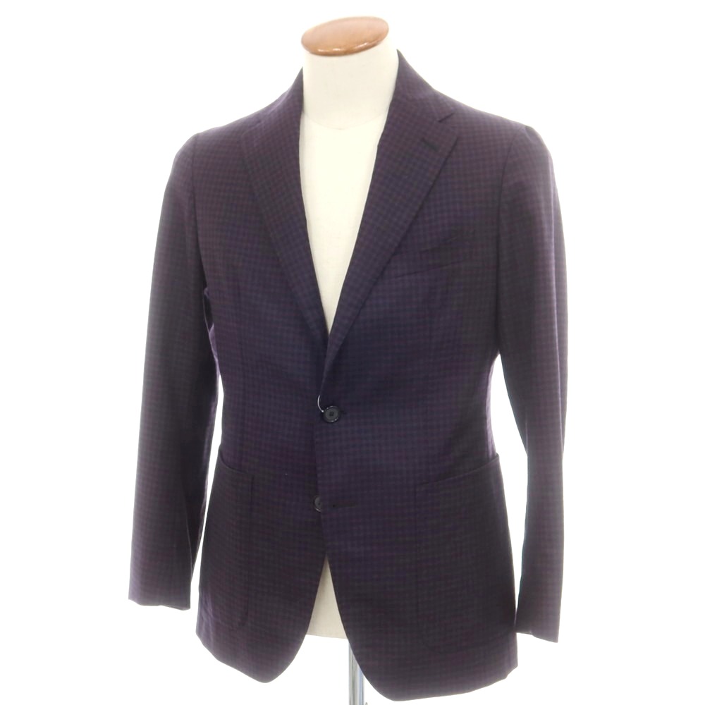 【SALE10%OFF/返品不可】【中古】タリアトーレ TAGLIATORE 羊毛 照合のしるし テーラードジャケット パープルx米国海軍【大きさ46】【A/W】【物質の状態位置づけるB】【メンズ】[CPD]