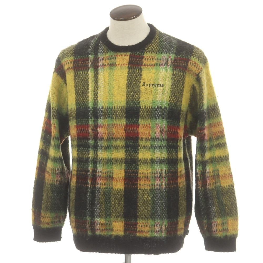 【中古】シュプリーム Supreme 2020年秋冬 Brushed Plaid Sweater チェック プルオーバーニット イエローxブラック【サイズL】【A/W】【状態ランクB】【メンズ】[CPD]