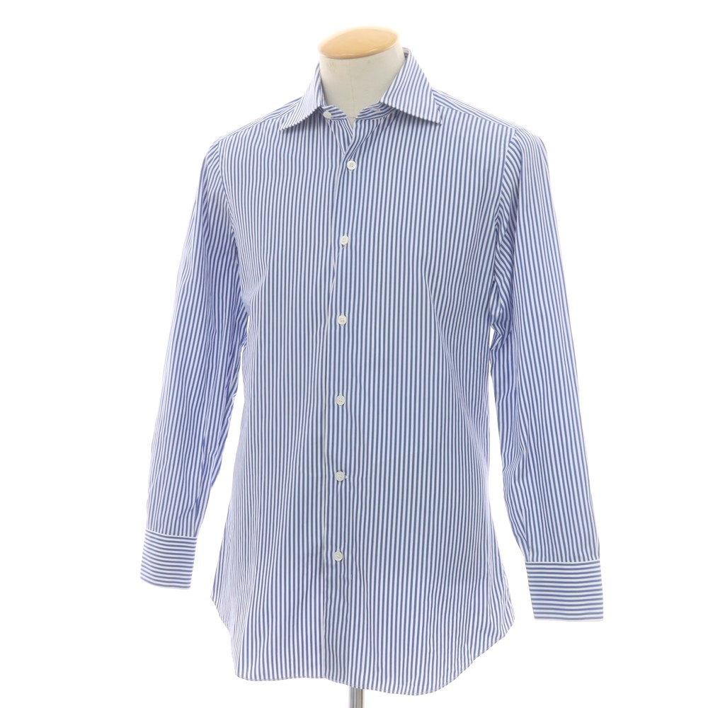 【SALE10%OFF/返品不可】【中古】飛球 FRAY 綿織物 縞模様 虚蝉広広とした色合い 御召しものティーシャツ 青碧x白いこと【大いさ37】【S/S/A/W】【物質の状態序列付けるB】【メンズ】[APD]