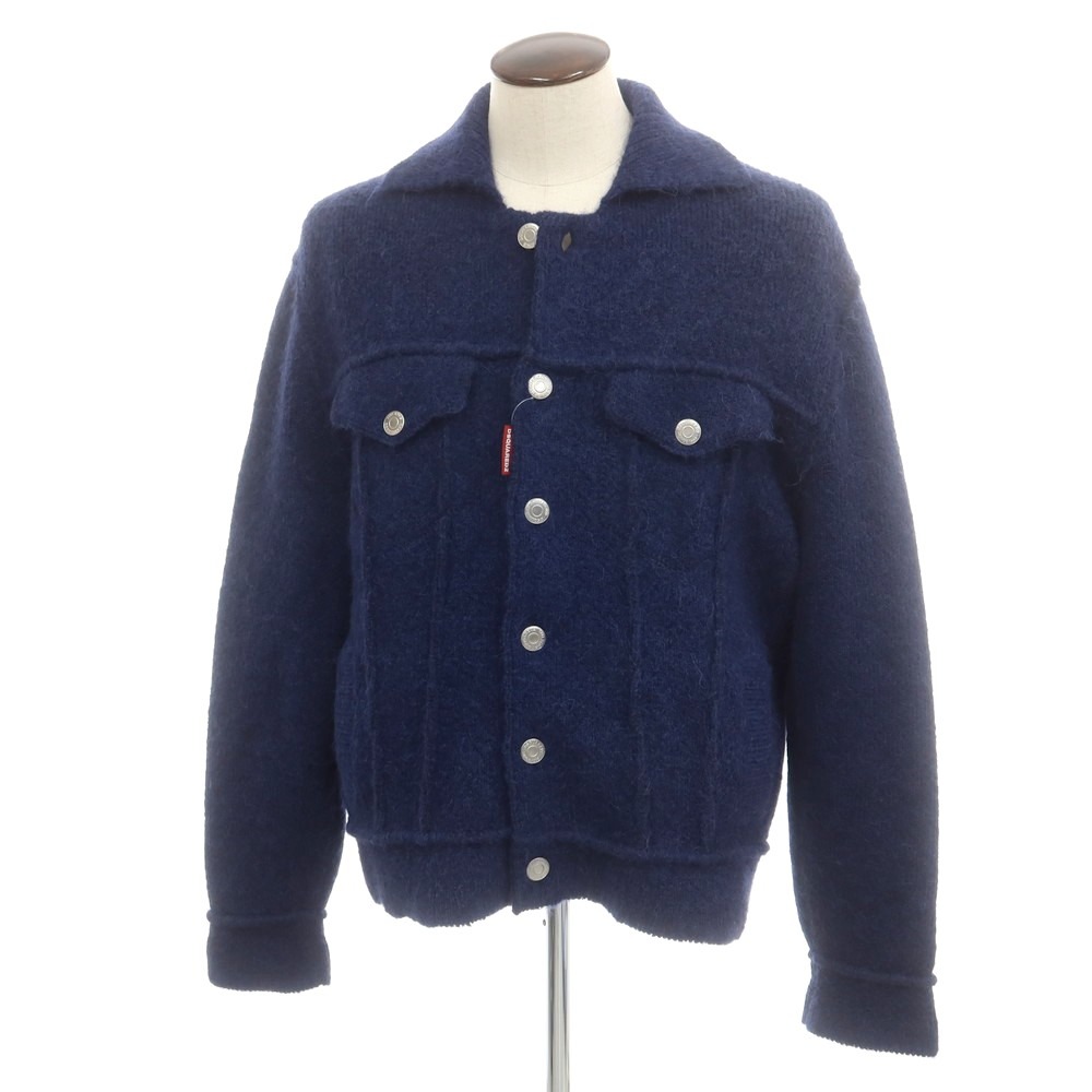 【SALE10%OFF/返品不可】【新品】ディースクエアード DSQUARED2 ウールアルパカ ニットブルゾン ライトネイビー【サイズL】【A/W】【状態ランクN】【メンズ】[CPD]｜リタリオリブロ