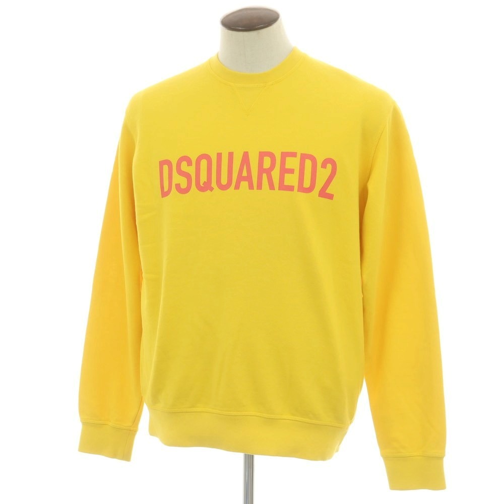 【新品】ディースクエアード DSQUARED2 コットン クルーネック スウェット イエロー【サイズL】【S/S/A/W】【状態ランクN】【メンズ】
